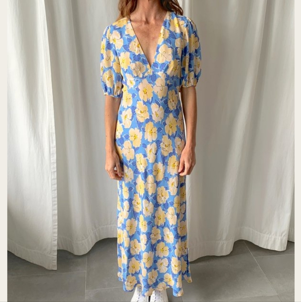 Rixo poppy azealia bloom midi dress M